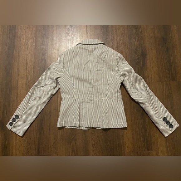 Women’s Banana Republic Blue Pin Stripe White Blazer Jacket 2P - Picture 9 of 12